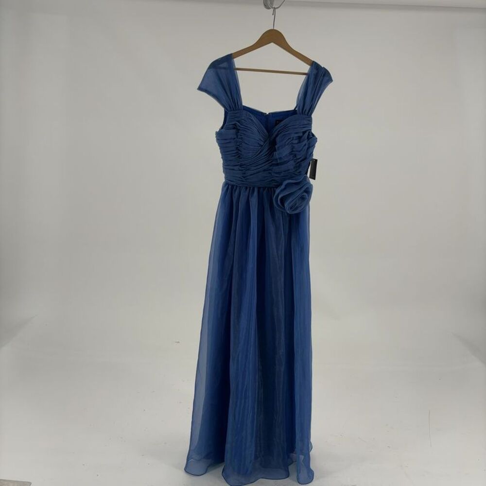 Rene Ruiz Off-The-Shoulder Draped Tulle Gown